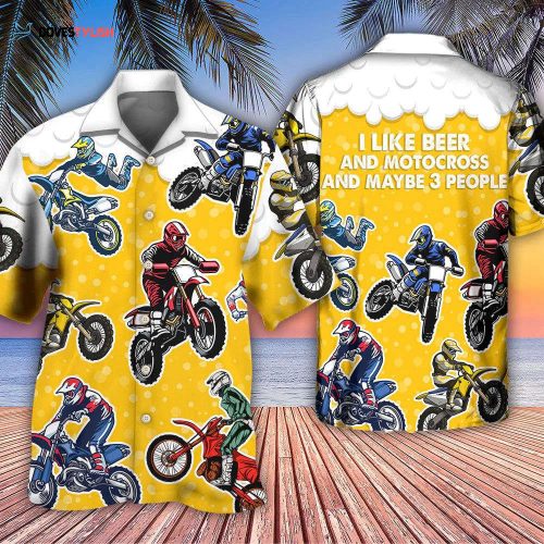 Beer I Like Beer And Motocycles And Maybe 3 People Hawaiian Shirt