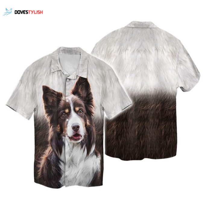 Border Collie Painting 3D Hawaiian Shirt For Dog Lovers, Dog Hawaii Shirts