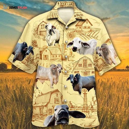 Brahman Cattle Lovers Australian Flag Hawaiian Shirt, Unisex Print Aloha Short Sleeve Casual Shirt