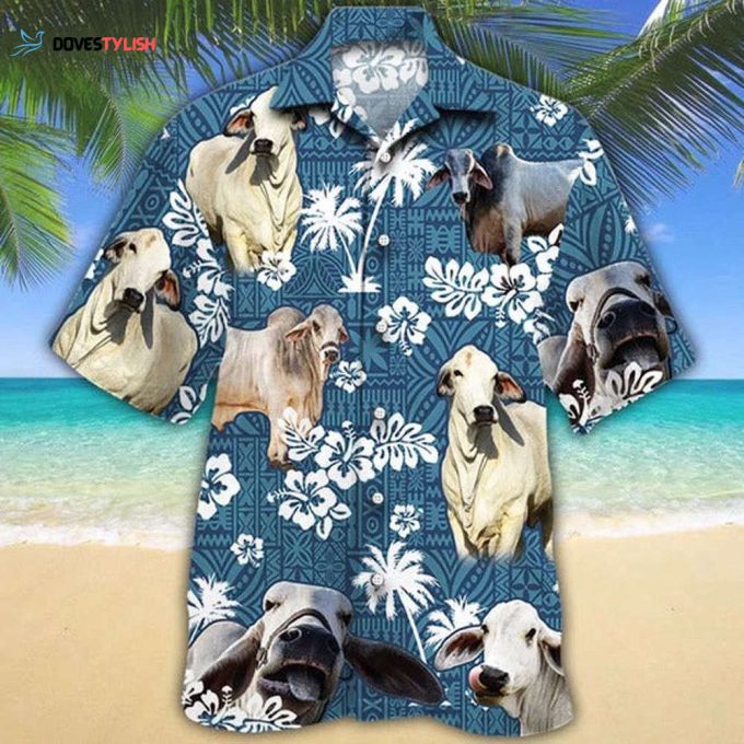 Brahman Cattle Lovers Hawaiian Shirt, Unisex Print Aloha Short Sleeve Casual Shirt