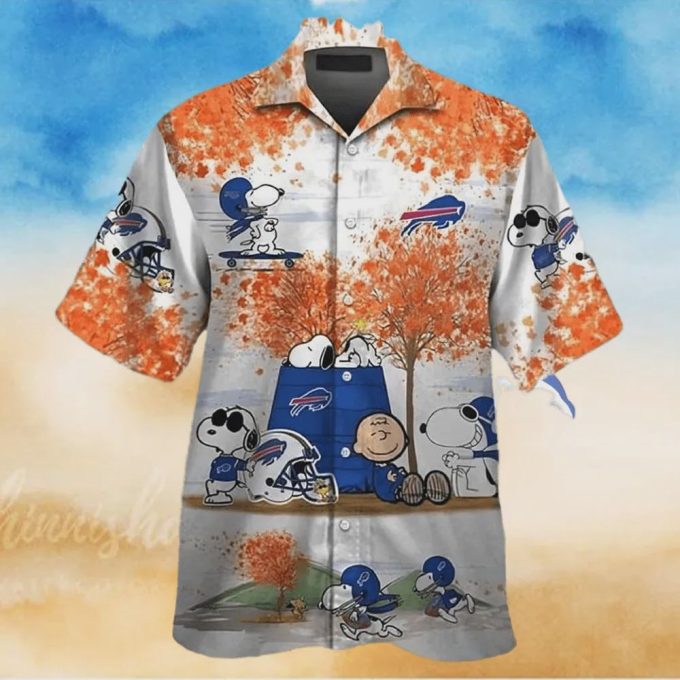 Buffalo Bills NFL Snoopy Charlie Brown Autumn Tree Hawaiian Shirt