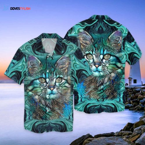 Cat Can Catch Fish Hawaii Shirt, Funny Cat Hawaiian Shirt, Gift for Cat Lovers