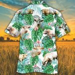 Charolais Cattle Lovers Tropical Plant Hawaiian Shirt, Unisex Print Aloha Short Sleeve Casual Shirt