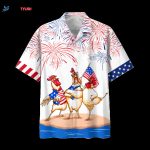 Chicken Hawaiian Shirts Independence Day Is Coming, 4Th Of July Funny Chicken Hawaii Aloha Beach Shirt, Chicken Lovers