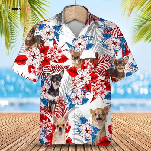 Chihuahua Summer Beach Hawaiian Shirt, Aloha Short Sleeve Dog In Hawaiian Shirts