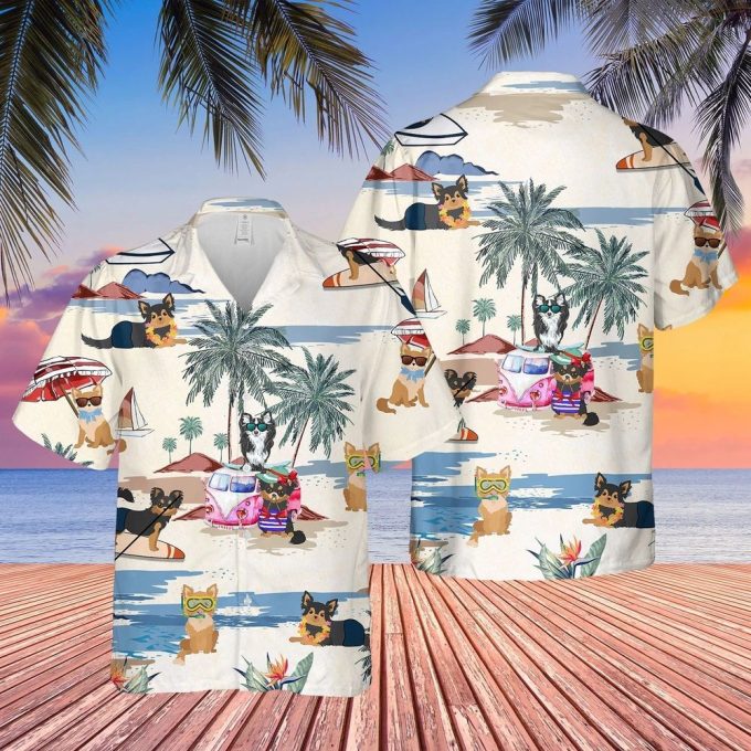 Chihuahua Longhair Summer Beach Hawaiian Shirt, Short Sleeve Dog Aloha Beach Shirt For Men And Woman