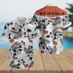 Cincinnati Bengals NFL Logo White Hawaiian Shirt