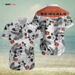 Cincinnati Bengals NFL Logo White Hawaiian Shirt