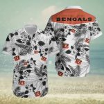 Cincinnati Bengals NFL Logo White Hawaiian Shirt