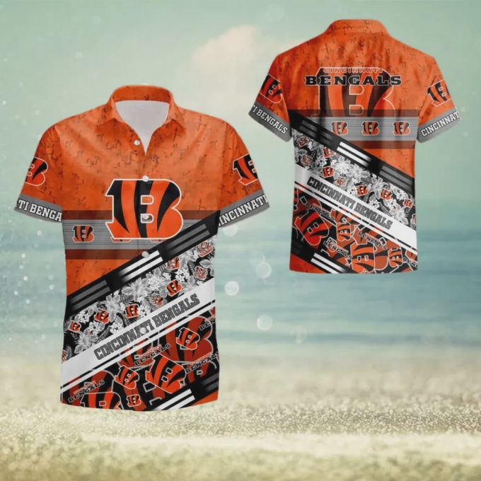 Cincinnati Bengals NFL Summer Team Logo Pattern Hawaiian Shirt