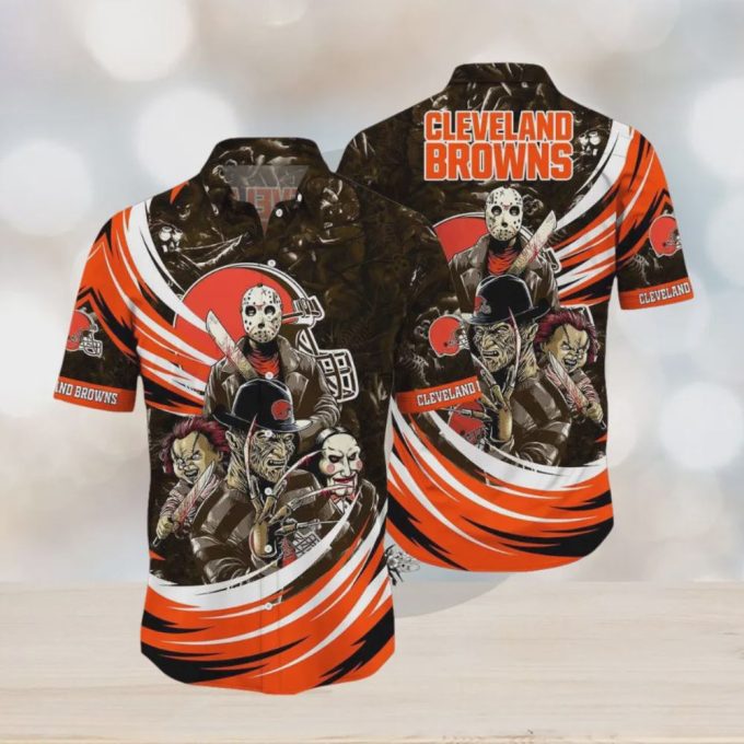 Cleveland Browns NFL Halloween Horror Movies Hawaiian Shirt