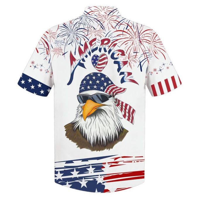 Cool Eagle American Hawaiian Shirt, Independence’s Day Eagle Hawaiian Shirt In Us Flag Pattern, Eagle Hawaii Shirt