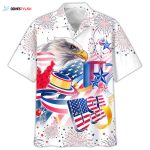 Cool Hawaiian Shirt With Usa Eagle Independence’s Day Aloha Short Sleeve Hawaii Shirt For 4Th Of July