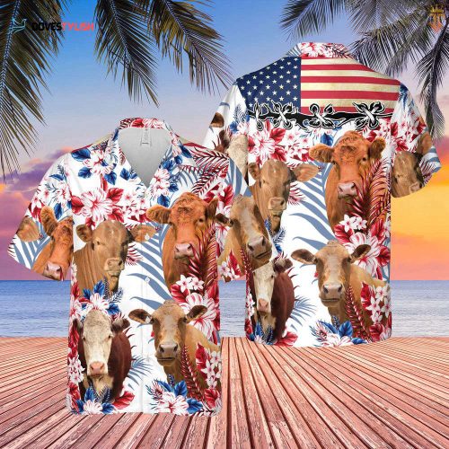 Custom Photo Trump American Flag Tropical Independence Day Hawaii Shirt – Funny Face Custom Photo Hawaii Shirt