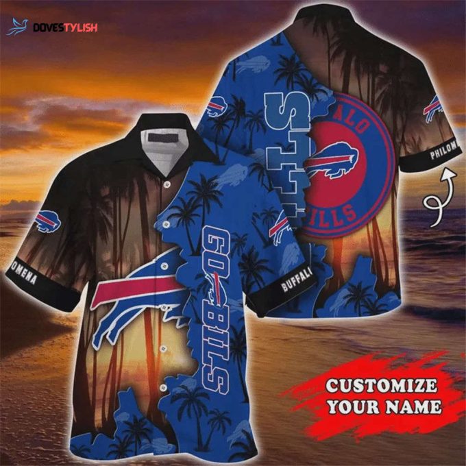 Custom Buffalo Bills NFL Tropical For Summer 2024 Vintage Style Hawaiian Shirt