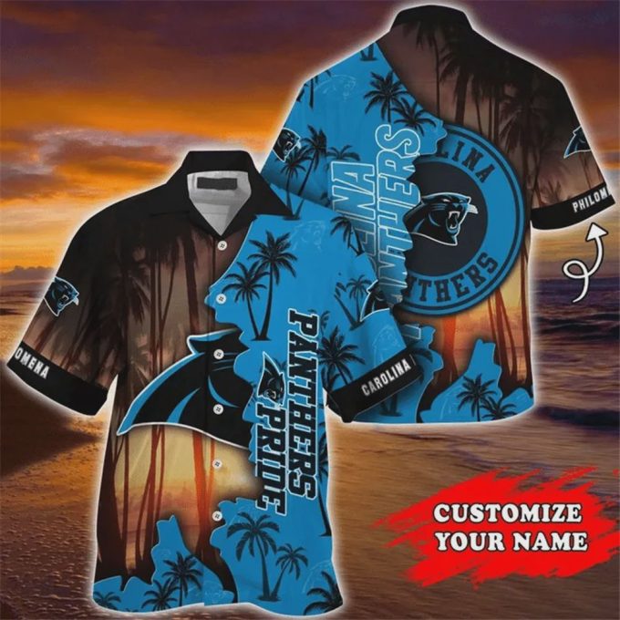 Custom Carolina Panthers NFL Tropical Island Hawaiian Shirt