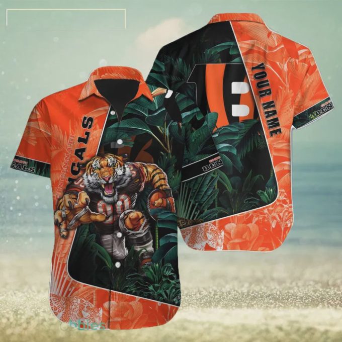 Custom Cincinnati Bengals NFL Aloha Logo Hawaiian Shirt