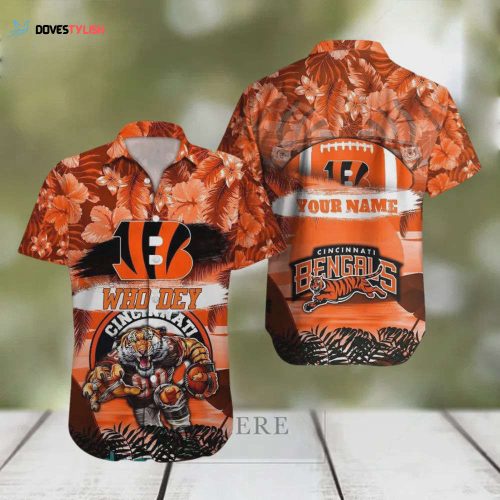 Custom Cincinnati Bengals NFL Aloha Logo Hawaiian Shirt