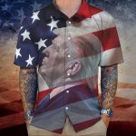 Custom Face Donald Trump Hawaiian Shirt – US Flag With Trump Hawaii Shirt, Independence Day