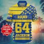 Custom Los Angeles Rams Star 3d Hawaiian Shirt