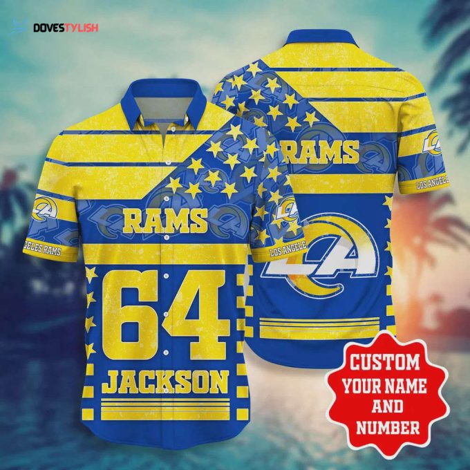 Custom Los Angeles Rams Star 3d Hawaiian Shirt