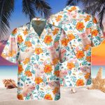 Custom Name Funny Pig Hibiscus Flowers All 3D Printed Hawaiian Shirt – Best Hawaiian Shirt for Team