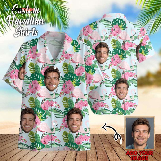 Custom Photo Face Unisex Gift Tee 2024Hawaiian Shirt