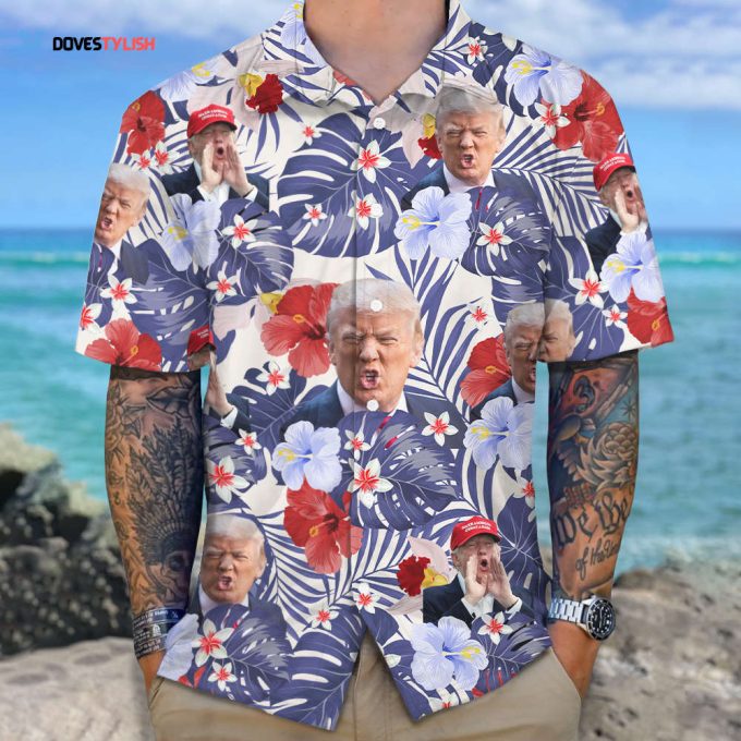 Custom Photo Funny Trump Hawaii Shirt – Funny Face Custom Hawaii Shirt, Independence Day