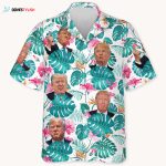 Custom Trump Face Hawaiian Shirt, Trump Homage Shirt, Personalized Hawaiian, Custom Photo, Election 2024