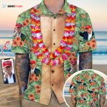 Custom Trump Photo With Floral Pattern Hawaii Shirt – Funny Custom Photo Trump