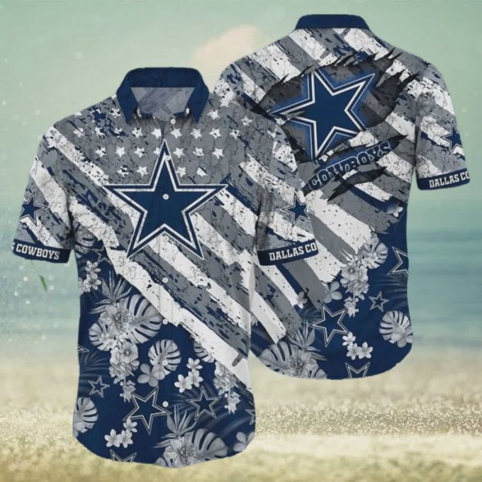 Dallas Cowboys NFL American Flag Football Hawaiian Shirt