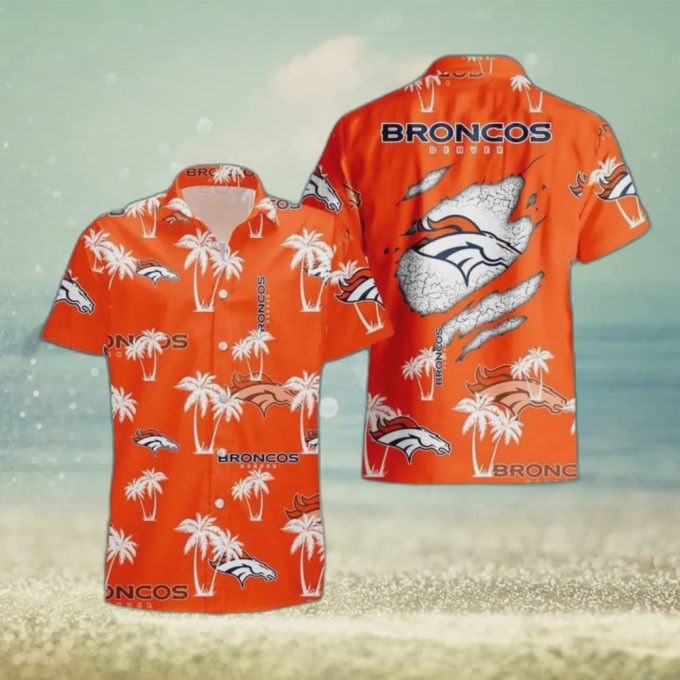 Denver Broncos NFL Palm Tree Pattern Hawaiian Shirt