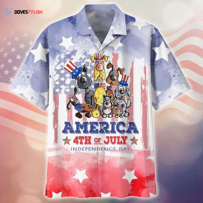 Dog Independence Day 3D Full Printed Hawaiian Shirt For Men And Woman, Happy 4Th Of Jul Hawaii Shirt