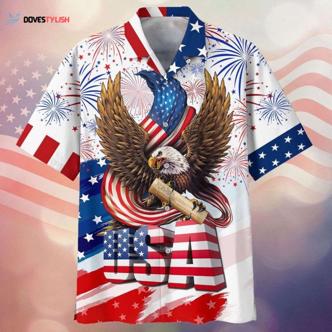 Eagle Usa Independence Day Aloha Hawaiian Shirt For Men And Women, Best 4Th Of July 3D Hawaii Shirt