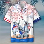 Elephant Hawaiian Shirt Independence Day, Is Comming, Cute Elephant Hawaii Beach Shirts For Summer, Elephant Lovers