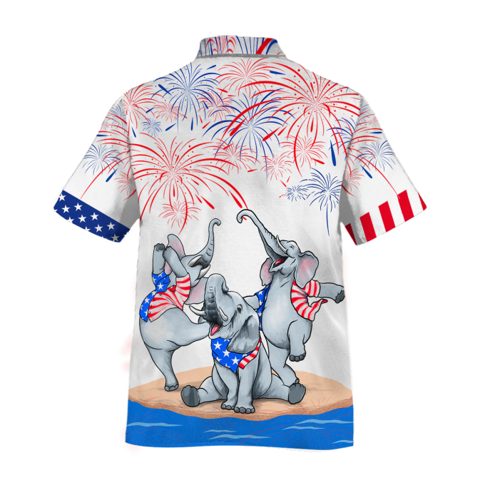 Elephant Hawaiian Shirt Independence Day, Is Comming, Cute Elephant Hawaii Beach Shirts For Summer, Elephant Lovers