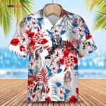 English Setter Hawaiian Shirt, Dog And Flower Hawaii Shirts For Adults, Hawaiian Shirt Gift For Him Her