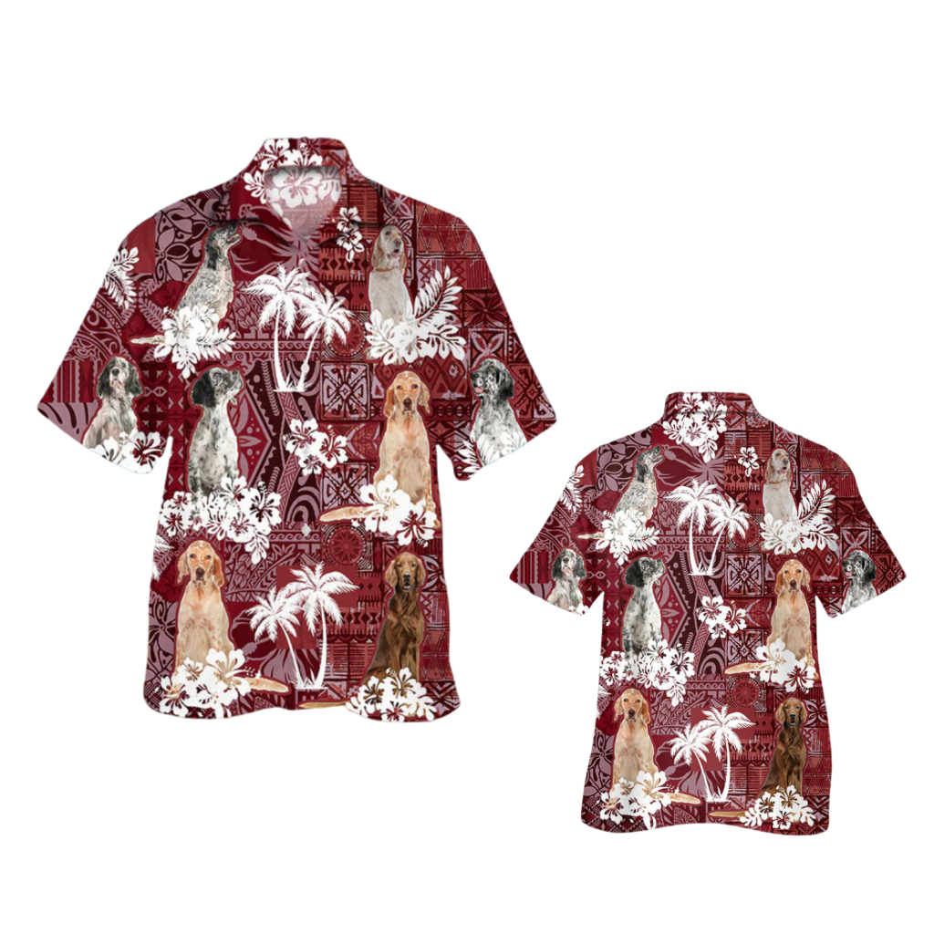 English Setter Hawaiian Shirt, Dog Hawaiian Shirts