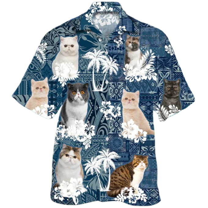 Exotic Shorthair Hawaiian Shirt, Aloha Beach Shirt For Cat Lovers, Cat In Hawaiian Shirt