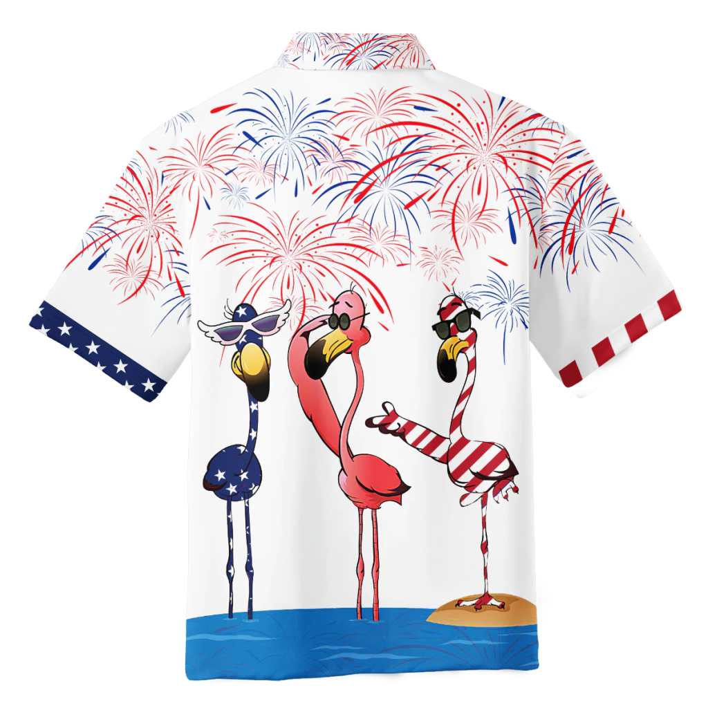 Flamingo Hawaiian Shirt – Independence Day Is Coming Gift, Funny Flamingo Hawaii Aloha Shirt Full Print For Adult