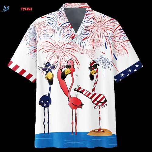 Flamingo Hawaiian Shirt, Beach Hawaii Shirt, Cool Button Down Hawaiian Shirt