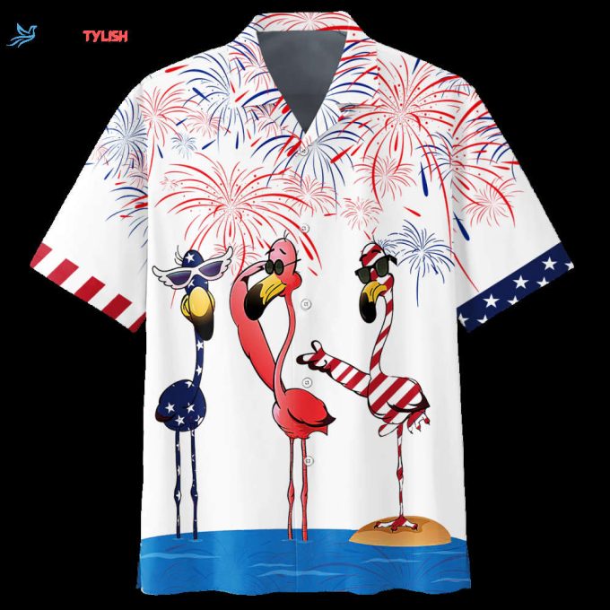 Flamingo Hawaiian Shirt – Independence Day Is Coming Gift, Funny Flamingo Hawaii Aloha Shirt Full Print For Adult