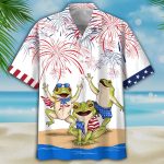 Frogs Hawaiian Shirt Independence Day, Frogs 3D Aloha Beach Shirts, Frogs Hawaii Shirt For 4Th Of July