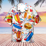 Funny American Hot Dog 4Th Of July Independence Day Hawaiian Shirt For Men & Women, Hot Dog Hawaiian Shirt