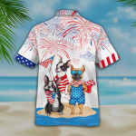 Funny French Bulldog Hawaiian Shirt Full Printed For 4Th Of July Gifts, Patriotic Present Dog Hawaii Shirt Short Sleeve