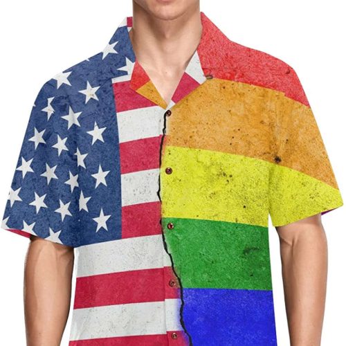 Gay Hawaiian Shirts, Alaska Fly With Pride Hawaiian Shirt, Hawaiian For Pride, Lesbian Hawaiian Shirt