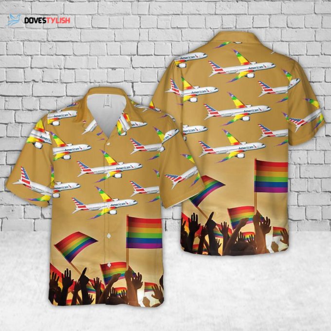 Gay Pride Hawaiian Shirt, American Airlines Fly With Pride Hawaiian Shirt, Pride Hawaiian Shirt