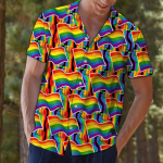 Gay Pride LGBT Hawaiian Shirt, Gift For Couple Gay 3D Shirt