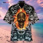 Ghost Rider Full Skulls All Over Printed 3D Hawaiian Shirt Ghost Skull Hawaii Shirts