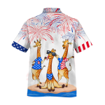 Giraffe Hawaiian Shirt For Independence’s Day, Happy 4Th Of July Patriotic Giraffe Hawaii Aloha Beach Shirt Full Print